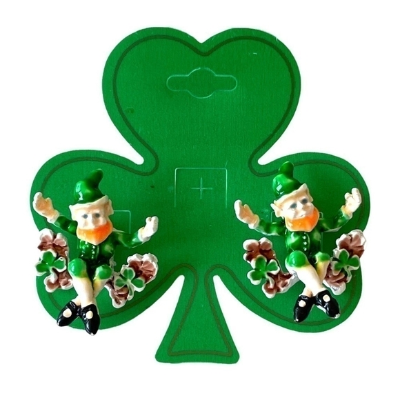 St Patrick's Day Earrings, Shamrock Earrings - Picture 1 of 2